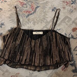 Free People Black and Gold Camisole